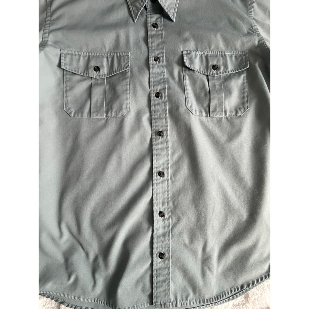 Cabelas Safari Series Mens Lg/Tall Blue Gray Short Sleeve Button Down Shirt -EUC - Picture 6 of 12
